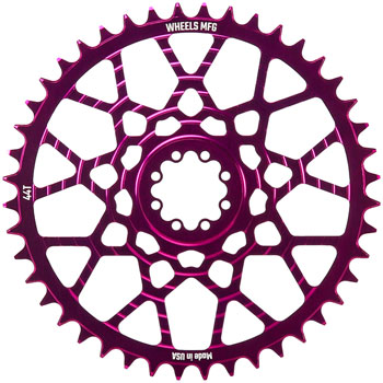 Wheels Manufacturing Gravel Direct Mount Chainring - 44t, SRAM 8-Bolt Direct Mount, 6.5mm Inboard Offset, T-Type Chain Compatible, Teal EA Direct Mount Chainrings