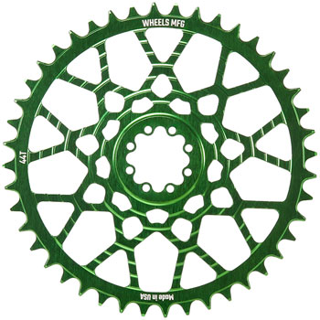 Wheels Manufacturing Gravel Direct Mount Chainring - 44t, SRAM 8-Bolt Direct Mount, 6.5mm Inboard Offset, T-Type Chain Compatible, Green EA Direct Mount Chainrings