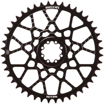 Wheels Manufacturing Gravel Direct Mount Chainring - 46t, SRAM 8-Bolt Direct Mount, 6.5mm Inboard Offset, T-Type Chain Compatible, Black EA Direct Mount Chainrings