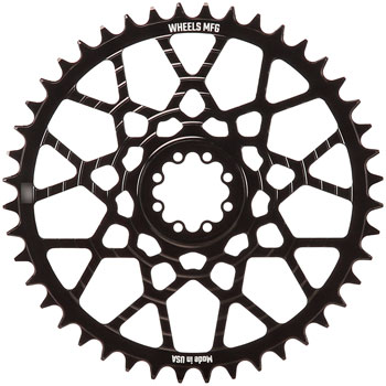 Wheels Manufacturing Gravel Direct Mount Chainring - 46t, SRAM 8-Bolt Direct Mount, 6.5mm Inboard Offset, HG+ Chain Compatible, Black EA Direct Mount Chainrings