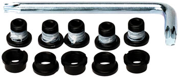 Full Speed Ahead Chainring Bolt Kit for Single Speed/BMX, 10-piece KIT Chainring Bolts