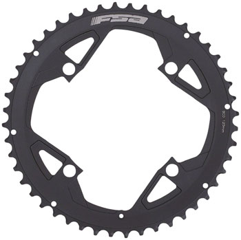Full Speed Ahead Gossamer Pro ABS Road Chainring - 46t Outer Ring, 120mm BCD, 4-Bolt, Aluminum, N11, Black EA Chainrings