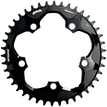Full Speed Ahead Super Road Megatooth Chainring - 38t, 110mm BCD, 5-Bolt, Aluminum, For 1x11-Speed, Black EA Chainrings