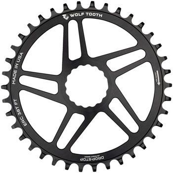 Wolf Tooth Direct Mount Chainring - 38t, RaceFace CINCH Direct Mount, Drop-Stop B, 10/11/12-Speed Eagle and Flattop Compatible, Black EA Direct Mount Chainrings