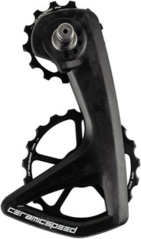 CeramicSpeed OSPW RS Pulley Wheel System for Shimano Dura-Ace 9250/Ultegra 8150 - Aluminum Pulley, Carbon Cage, Black EA Cage Assembly