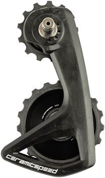 CeramicSpeed OSPW RS Alpha Pulley Wheel System for Shimano Dura-Ace 9250/Ultegra 8150 - ALPHA Aluminum Pulley, Carbon Cage, Black EA Cage Assembly
