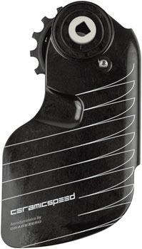 CeramicSpeed OSPW Pulley Wheel Aero Alpha System for SRAM Red/Force AXS - ALPHA Aluminum Pulley, Carbon Cage, Black EA Cage Assembly