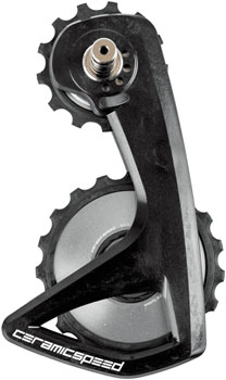 CeramicSpeed OSPW RS Alpha Pulley Wheel System for Shimano Dura-Ace 9250/Ultegra 8150 - ALPHA Aluminum Pulley, Carbon Cage, Silver EA Cage Assembly