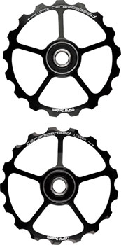 CeramicSpeed Oversized Pulley Wheels - 17 tooth, Alloy Wheels, Black EA Pulley Assembly
