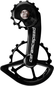 CeramicSpeed OSPW Pulley Wheel System for Shimano 9100/9150 and 8000 SS/8050 SS - Coated Races, Alloy Pulley, Carbon Cage, Black EA Cage Assembly