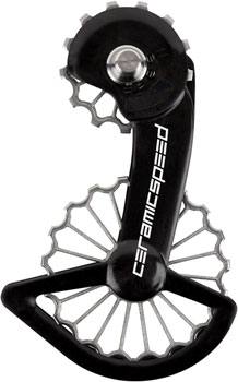 CeramicSpeed OSPW Pulley Wheel System for Shimano 9100/8000 Series - Coated Races, 3D Printed Titanium Pulley, Carbon Cage, Ti EA Cage Assembly