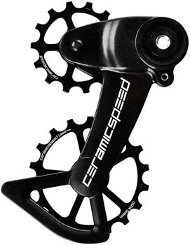 CeramicSpeed OSPW X Pulley Wheel System for SRAM Eagle AXS - Coated Races, Alloy Pulley, Carbon Cage, Black EA Cage Assembly