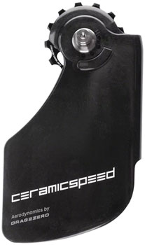 CeramicSpeed OSPW Pulley Wheel Aero System for Shimano 9100/9150 and 8000 SS/8050 SS - Coated Races, Alloy Pulley, Carbon Cage, Black EA Cage Assembly