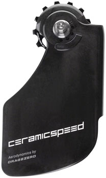 CeramicSpeed OSPW Pulley Wheel Aero System for Shimano 9200/9250 and 8100/8150 - Coated Races, Alloy Pulley, Carbon Cage, Black EA Cage Assembly
