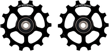 CeramicSpeed Pulley Wheels for Shimano XT/XTR 12-Speed - 14 Tooth, Alloy, Black EA Pulley Assembly