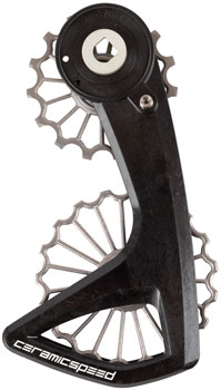CeramicSpeed OSPW RS Pulley Wheel System for SRAM Force E1 and Rival E1 AXS - Coated Races, 3D Printed Titanium Pulley, Carbon Cage EA Cage Assembly