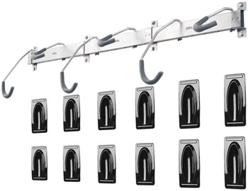 Delta Heavy Duty Track Wall Mount Bike Rack - 6-Bike, Silver EA Racks, Display/Storage