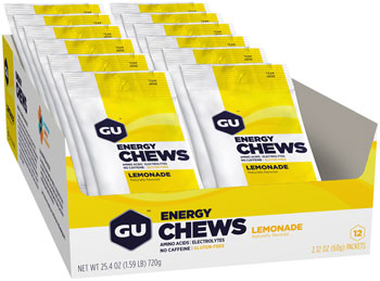 GU Energy Chews - Lemonade, Box of 12 Bags BOX Chews