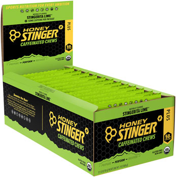Honey Stinger Caffeinated Energy Chews - Stingerita Lime, Box of 12 Packets EA Chews