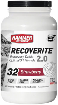 Hammer Nutrition Recoverite 2.0 Recovery Drink - Strawberry, 32 Serving Canister EA Drink Mixes