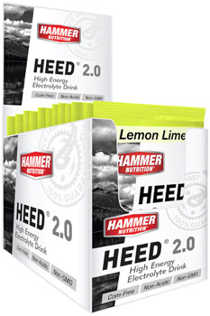 Hammer Nutrition HEED 2.0 High Energy Electrolyte Drink - Lemon Lime, 12 Single Serving Packets EA Drink Mixes