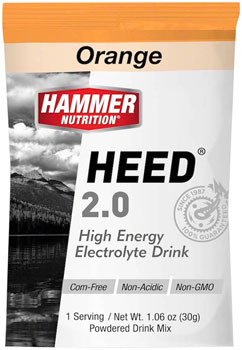 Hammer Nutrition HEED 2.0 High Energy Electrolyte Drink - Orange, 12 Single Serving Packets EA Drink Mixes