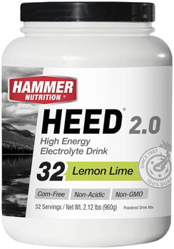 Hammer Nutrition HEED 2.0 High Energy Electrolyte Drink - Lemon Lime, 32 Serving Canister EA Drink Mixes