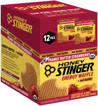 Honey Stinger Organic Waffle - Peanut Butter Strawberry, Box of 12 BOX Waffles