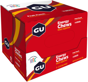 GU Energy Chews-Fruit Punch, Box of 12 EA Chews