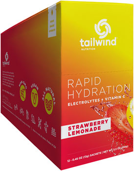 Tailwind Nutrition Rapid Hydration Strawberry Lemonade/Box of 12 Single Servings BOX Drink Mixes