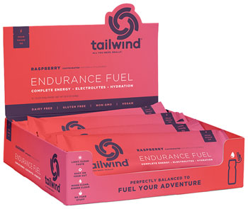 Tailwind Nutrition Endurance Fuel Raspberry - Caffeinated, Box of 12 Single Servings BOX Drink Mixes