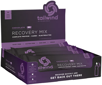 Tailwind Nutrition Recovery Mix Chocolate - Box of 12 Single Servings BOX Drink Mixes