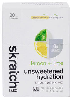 Skratch Labs Unsweetened Hydration Sport Drink Mix - Lemon + Lime, Single Serving 20-Pack BOX Drink Mixes