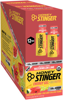 Honey Stinger Electrolyte Energy Gel - Watermelon Lime, Box of 12 EA Gels