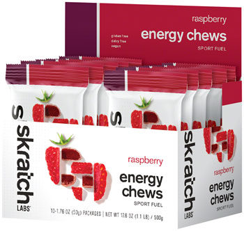Skratch Labs Energy Chews Sport Fuel - Raspberry, Box of 10 BOX Chews