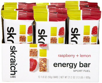 Skratch Labs Energy Bar Sport Fuel - Raspberries and Lemon, Box of 12 BOX Bars