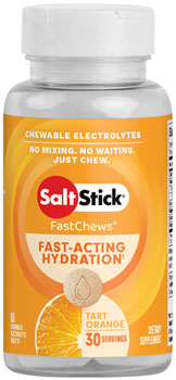 SaltStick Fastchews Chewable Electrolyte Tablets - Bottle of 30, Orange BOT Chews