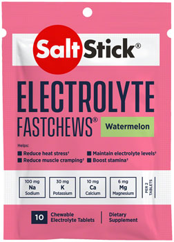 SaltStick Fastchews Chewable Electrolyte Tablets POP: Box of 12 Packets, Seedless Watermelon BOX Chews