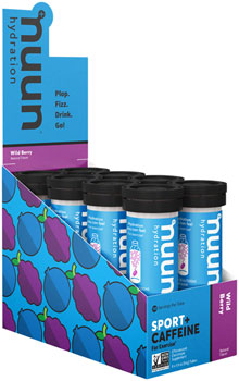 nuun Sport + Caffeine Hydration Tablets: Wild Berry, Box of 8 Tubes BOX Drink Mixes