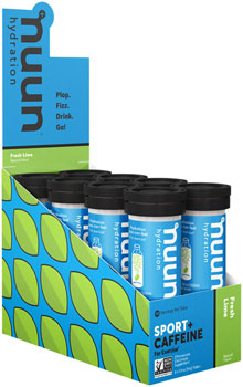 nuun Sport + Caffeine Hydration Tablets: Fresh Lime, Box of 8 Tubes BOX Drink Mixes