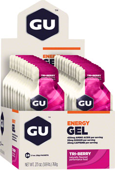 GU Energy Gel - Tri Berry, Box of 24 BOX Gels