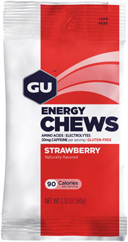 GU Energy Chews - Strawberry, Box of 12 Bags BOX Chews