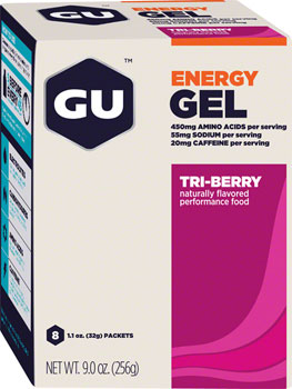 GU Energy Gel - Tri Berry, Box of 8 BOX Gels