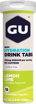 GU Hydration Drink Tabs: Lemon Lime, Box of 8 Tubes BOX Drink Mixes