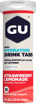 GU Hydration Drink Tabs: Strawberry Lemonade, Box of 8 Tubes BOX Drink Mixes