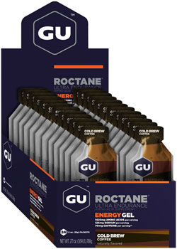 GU Roctane Energy Gel - Cold Brew Coffee, Box of 24 BOX Gels