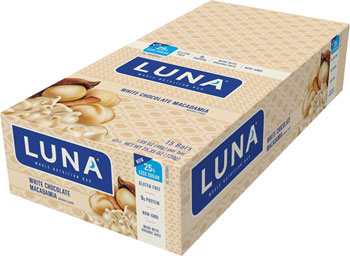 Clif Bar Clif Luna Bar: White Chocolate Macadamia Box of 15 BOX Bars