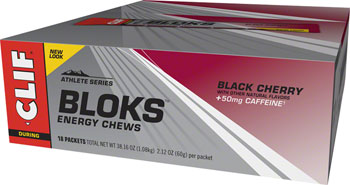 Clif Bar Clif Shot Bloks: Black Cherry with 50mg Caffeine Box of 18 BOX Chews