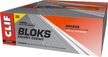 Clif Bar Clif Shot Bloks: Orange with 25mg Caffeine Box of 18 BOX Chews