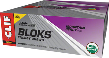Clif Bar Clif Shot Bloks: Mountain Berry Box of 18 BOX Chews